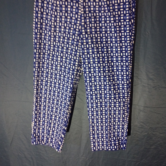 Isaac Mizrahi Live Blue Geometric Printed Pants Size 2‎ NWT - Picture 1 of 6